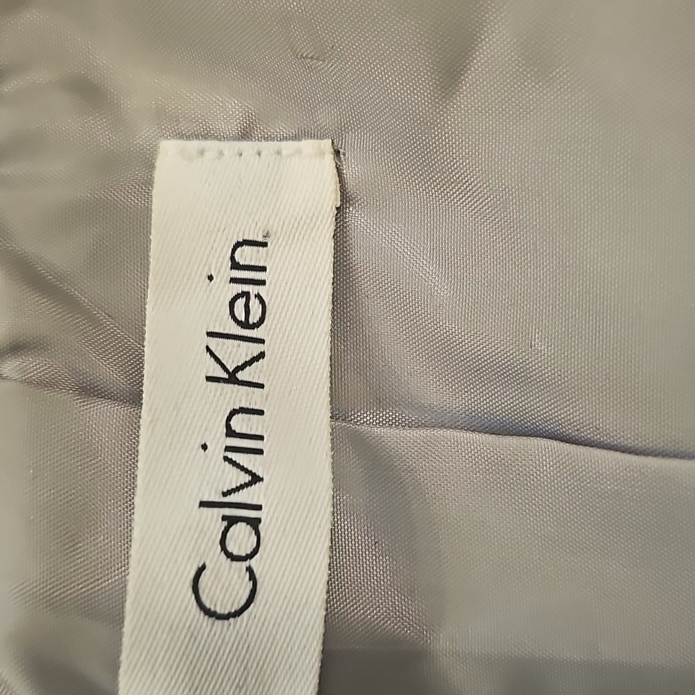 Calvin Klein Claassic Dress, Cap Sleeve, Belted, Gray.  Women's, Size 4P - Picture 6 of 13